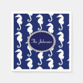 Nahtloses Seepferd Muster Serviette (Vorderseite)