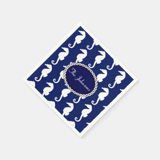 Nahtloses Seepferd Muster Serviette (Ecke)