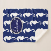 Nahtloses Seepferd Muster Sherpadecke (Vorderseite (Horizontal))