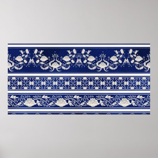 Nahtloses Set von fünf Grenzmustern Poster (Vorne)