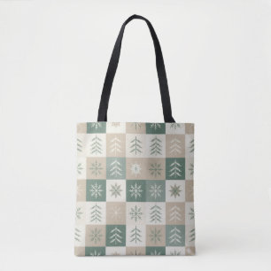 Nahtloses skandinavisches Weihnachtsbaum-Muster Tasche