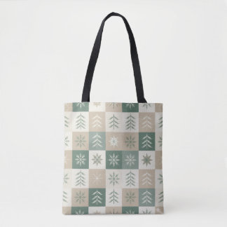 Nahtloses skandinavisches Weihnachtsbaum-Muster Tasche