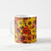 Nahtloses Sonnenblumenmuster Kaffeetasse (Vorderseite Links)