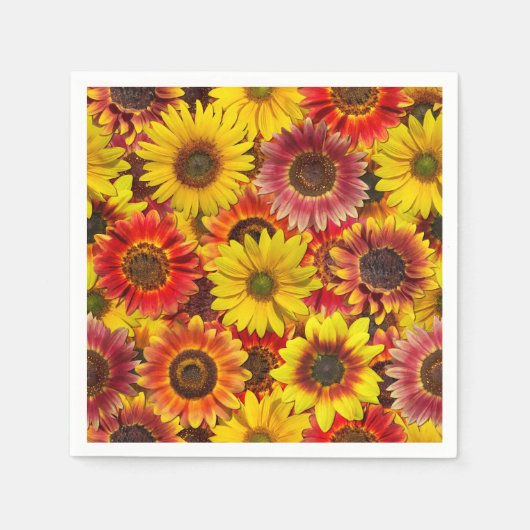 Nahtloses Sonnenblumenmuster Serviette (Vorderseite)