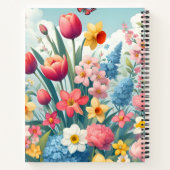 Nahtloses Spring Garden Notebook Notizblock (Rückseite)