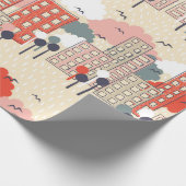 Nahtloses Stadtmuster Geschenkpapier (Ecke)