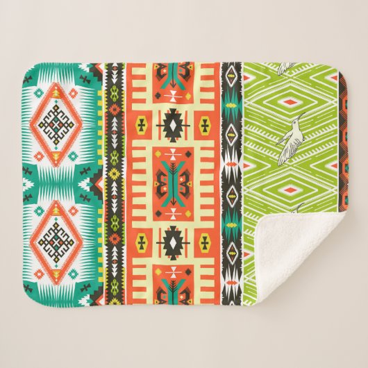 Nahtloses Stammmuster mit geometrischen Elementen Sherpadecke (Vorderseite (Horizontal))