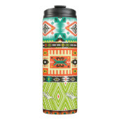 Nahtloses Stammmuster mit geometrischen Elementen Thermosbecher (Vorderseite)