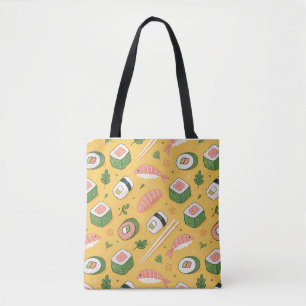 Nahtloses Sushi-Muster – Süßes Japanisches Essen Tasche