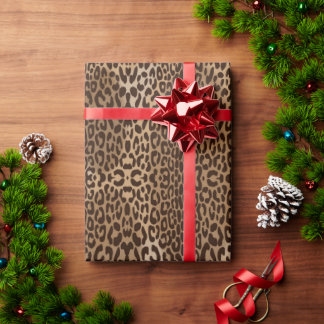 Nahtloses symmetrisches Leopard-Tiermuster Geschenkpapier
