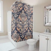 Nahtloses symmetrisches Muster im Damaskasstil. Duschvorhang (Beispiel)