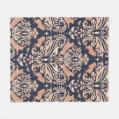 Nahtloses symmetrisches Muster im Damaskasstil.  Fleecedecke (Vorderseite (Horizontal))