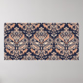 Nahtloses symmetrisches Muster im Damaskasstil. Poster (Vorne)