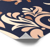 Nahtloses symmetrisches Muster im Damaskasstil. Poster (Ecke)