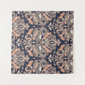 Nahtloses symmetrisches Muster im Damaskasstil. Wandteppich (Vorderseite (Horizontal))