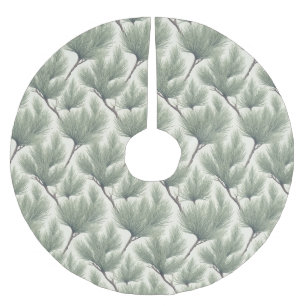 Nahtloses Tamarix-Akazienbaum-Blattmuster Polyester Weihnachtsbaumdecke