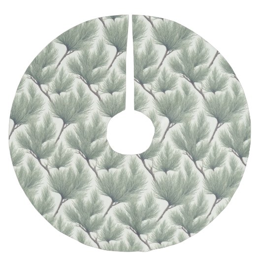 Nahtloses Tamarix-Akazienbaum-Blattmuster Polyester Weihnachtsbaumdecke (Vorderseite)