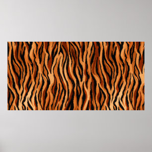 Nahtloses Tigerhautmuster, handgezeichnet Poster