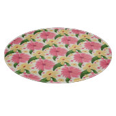 Nahtloses tropisches Blumenmuster Schneidebrett (Ecke)