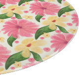Nahtloses tropisches Blumenmuster Schneidebrett (Ecke)