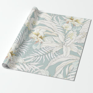 Nahtloses tropisches Muster mit Blumen Orchidee, F Geschenkpapier