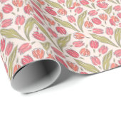 Nahtloses Tulip Floral Pattern - Vintag botanisch Geschenkpapier (Rolleneckpunkt)