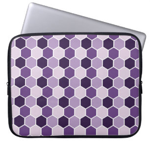 Nahtloses ultraviolettes Hexagon-Muster. Honigwabe Laptopschutzhülle