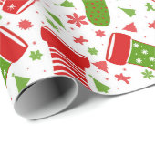 Nahtloses Vektormuster mit anderen Weihnachtsgesch Geschenkpapier (Rolleneckpunkt)