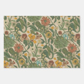 Nahtloses vintage botanisches Muster Geschenkpapier Set (Vorderseite)
