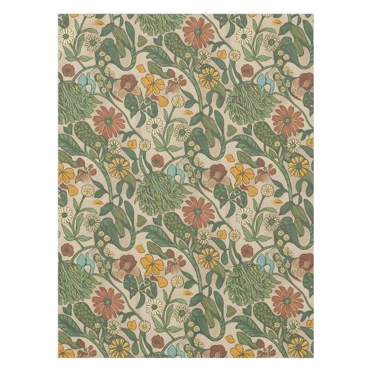 Nahtloses vintage botanisches Muster Tischdecke (Vorderseite)