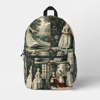 Nahtloses Vintage-Europäisches Muster - 18. Jahrhu Bedruckter Rucksack