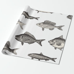 Nahtloses vintage Fischmuster Vintage, Fisch, Must Geschenkpapier