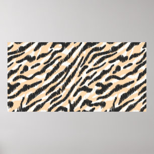 Nahtloses vintage-kritzelndes Zeb Leopard Fellmust Poster
