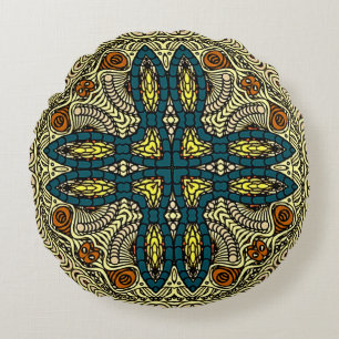 Nahtloses Vintage-Muster im orientalischen Stil Bl Rundes Kissen