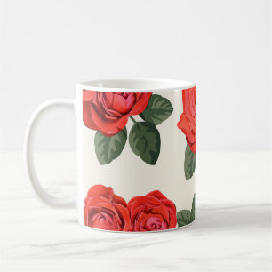 Nahtloses Vintage-Rosenmuster, florales Design. Kaffeetasse