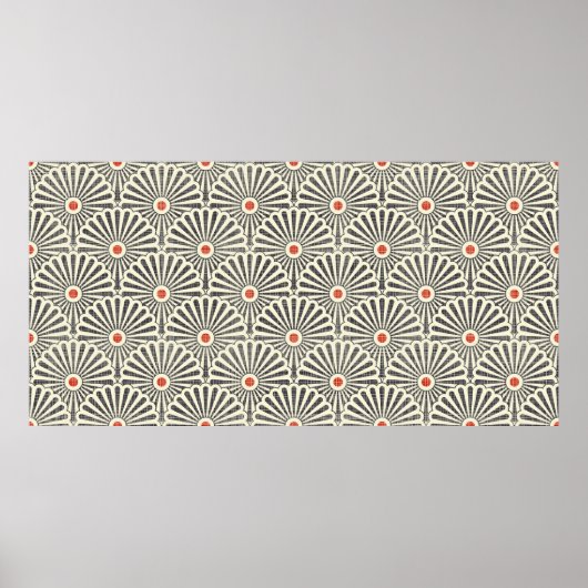 Nahtloses Vintages japanisches Muster auf Texturba Poster (Vorne)