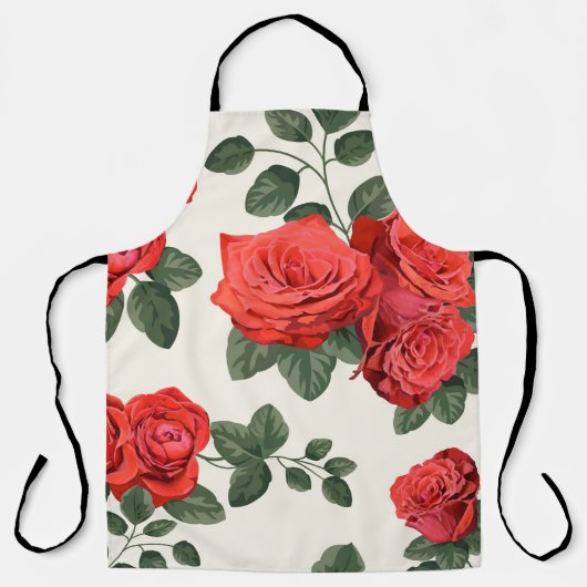 Nahtloses Vintages Muster mit Rose Schürze (Vorderseite)