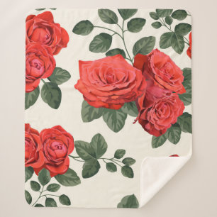Nahtloses Vintages Muster mit Rose Sherpadecke