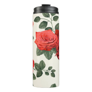 Nahtloses Vintages Muster mit Rose Thermosbecher