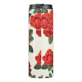 Nahtloses Vintages Muster mit Rose Thermosbecher (Rückseite)