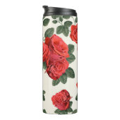 Nahtloses Vintages Muster mit Rose Thermosbecher (Nach rechts gedreht)