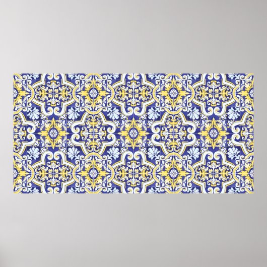 Nahtloses Vintages Muster mit Wirkung von attriti Poster (Vorne)