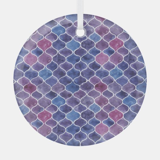 Nahtloses Violett-Muster Ornament Aus Glas (Vorderseite)