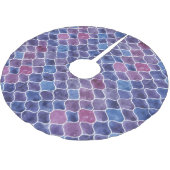 Nahtloses Violett-Muster Polyester Weihnachtsbaumdecke (Schrägansicht)