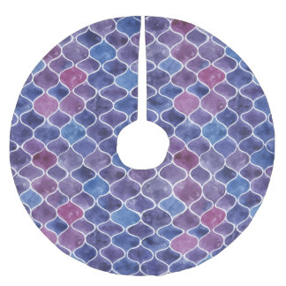 Nahtloses Violett-Muster Polyester Weihnachtsbaumdecke