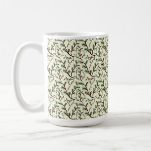 Nahtloses Waldblätter-Muster Dunkle Botanik Kaffeetasse