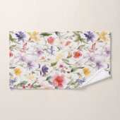 Nahtloses Wasserfarben-Blumenmuster Badhandtuch Set (Handtuch)