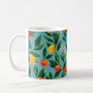 Nahtloses Wasserfarbmuster. Ein Ornament aus b Kaffeetasse