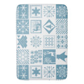 Nahtloses Weihnachts-Patchwork-Schneeflocken-Butto Badematte (Vorderseite Vertikal)