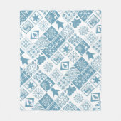 Nahtloses Weihnachts-Patchwork-Schneeflocken-Butto Fleecedecke (Vorderseite)